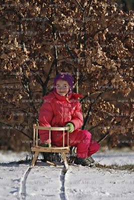 Sanki w parku Reagana w Gdansku. 01.02.2015 fot. Krzysztof...