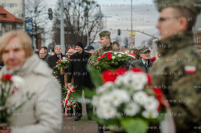 Gdansk. Wrzeszcz. Uroczyste złożenie kwiatów pod...