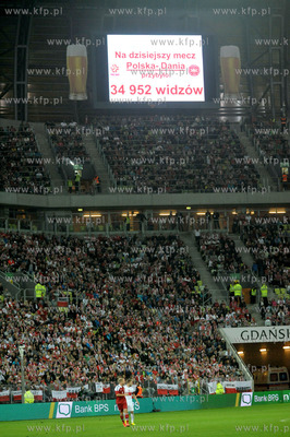 Gdansk. PGE Arena. Mecz towarzyski Polska- Dania. Nz....
