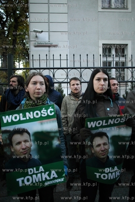 Protest pod konsulatem Rosji  przy ul. Boterego w Gdansku
przeciwko...