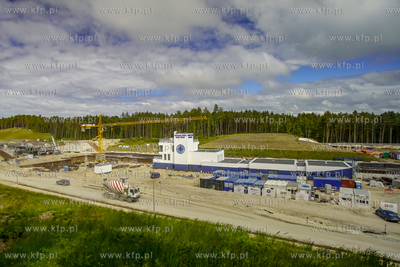 Mierzeja Wiślana. Prace w miejscu budowy przekopu,...