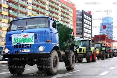Protest rolnikow i zwiazkowcow Solidarnosci z zachodniopomorskiego...