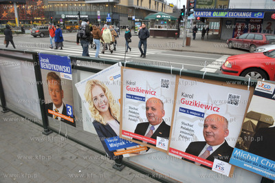 Gdansk Wrzeszcz. Kampania wyborcza do samorzadow. Plakaty...