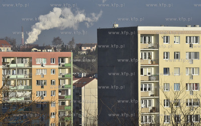 Gdańsk Siedlace, domy mieszkalne na ul. Szarej widziane...