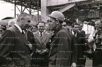Edward Gierek w Stoczni Gdanskiej w Gdansku 18.07.1974...