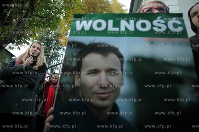 Protest pod konsulatem Rosji  przy ul. Boterego w Gdansku
przeciwko...