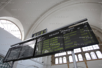 Dworzec Glowny w Gdansku. W skutek usterek wywolanych...