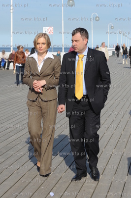 Briefing prezydenta Sopotu Jacka Karnowskiego na molo...