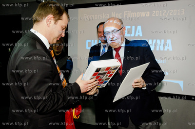 Gdansk. Centrum prasowe AmberExpo. Uroczystosc  przekazania...