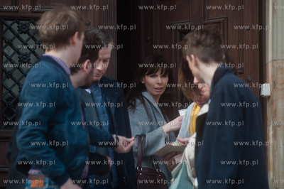 Gdansk. Nowy Ratusz. Plan zdjeciowy serialu pt. Prawo...