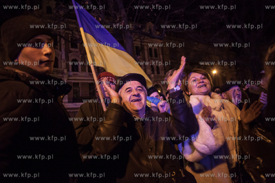 Lwow, Ukraina NZ Demonstracje antyrzadowe na placu...