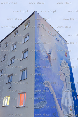 Starogard Gdański,Mural na bloku przy ulicy Kolejowej...