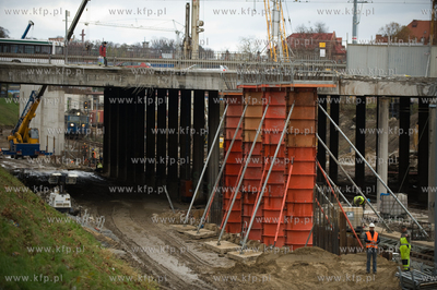 Budowa przystanku SKM Gdansk Srodmiescie. 5.11.2013...