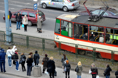 Gdansk. Wrzeszcz. Przystanek tramwajowy na al. Grunwaldzkiej...