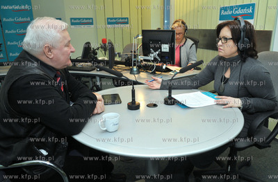 Lech Walesa w Radiu Gdansk. 27.03.2013 Nz. Lech Walesa...