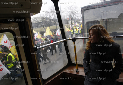Gdansk. Demonstracja Zwiazkow Zawodowych z Grupy Energa....