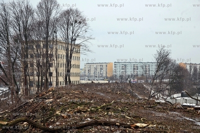 Wycinka drzew pod budowe trasy Pomorskiejpomorks Kolei...