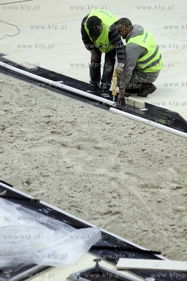 Sopot. Przygotowania hali Ergo Arena do organizacji...