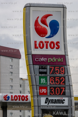 Ceny paliw na stacji benzynowej Lotos przy al. Jana...