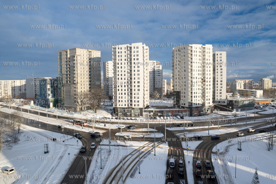Zima w Gdańsku. Morena. Skrzyżowanie ul. Rakoczego...