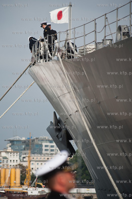 Gdynia. Nabrzeze Pomorskie. Uroczyste powitanie japonskiego...
