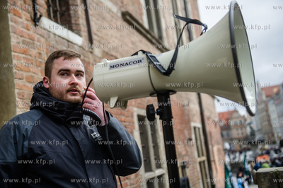 Gdańsk. Długi Targ. Pikieta przeciwko wschodniej...
