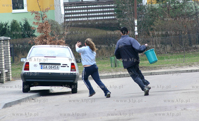 Smingus Dyngus na ulicach Rumi. 
17.04.2006 
Fot....