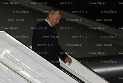 Gdansk. Rebiechowo. Premier Rosji, Wladimir Putin przylecial...