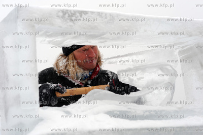 Gdynia, Bulwar Nadmorski. Festiwal rzezb lodowych....