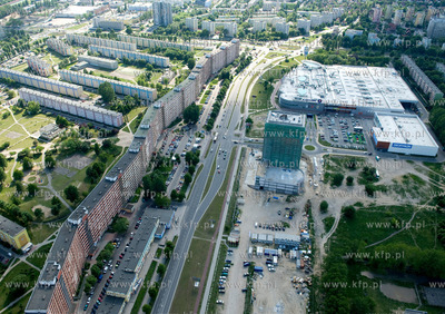 Gdansk Przymorze z lotu ptaka. Ul. Obroncow Wybrzeza...