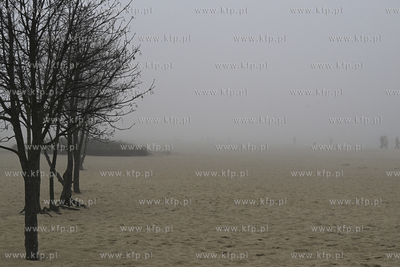 Sopot. Molo i plaza. Mgla. 14.04.2023 fot. Jerzy Bartkowski...