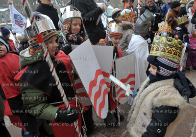 Orszak Trzech Kroli z okazji ich swieta. Pochod Trzech...