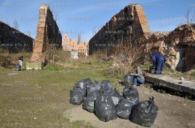 Prace porzadkowe na polnocnej czesci Wyspy Spichrzow...