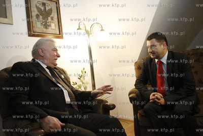 Gdansk. Biuro Lecha Walesy. Spotkanie Przewodniczacego...