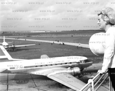 Lotnisko w Gdansku - Wrzeszczu. (0000252z) 1967 Fot....