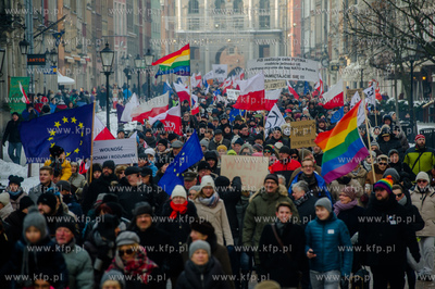 Gdansk. Manifestacja pod haslem W obronie Twojej wolnosci,...