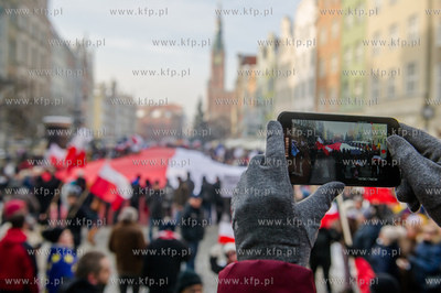 Gdansk. Manifestacja pod haslem W obronie Twojej wolnosci,...
