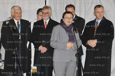 Uroczystos wmurowania kamienia wegielnego pod rozbudowe...