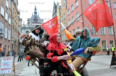 Barwna parada urodzinowa Jana Heweliusza, w roli astronoma...