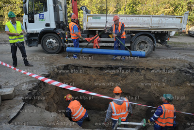 Awaria wodociagu na ul. Sobieskiego w Gdansku. Odcinek...