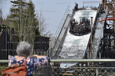 Legoland w Billund, Dania. Wodna zjeżdżalnia. 8.04.2018...