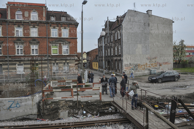 Gdańsk Orunia widziana z okien pociągu. Ul. Przy...