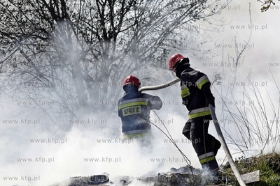 Pozar laki na wysokosci ul. Szklana Huta w Gdanskiej...