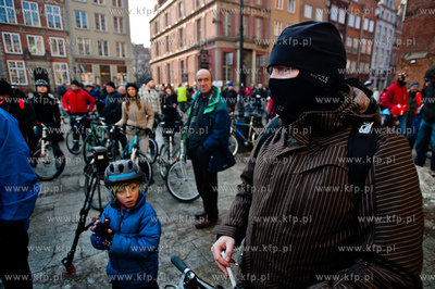 Gdansk. Dlugi Targ. Zimowy Przejazd Rowerowy, zorganizowany...
