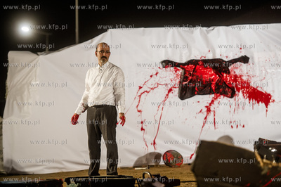 Gdańsk. Teren Muzeum II Wojny Światowej. Performance...