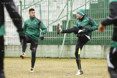 Gdańsk. Stadion przy ul. Traugutta. Trening drużyny...