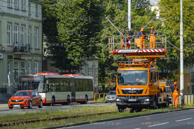 Naprawa sieci tramwajowej we Wrzeszczu na ul. Grunwaldzkiej....