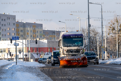 Zima w Gdańsku. Morena. Pług na ul. Rakoczego. 2.01.2026...
