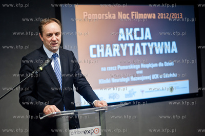 Gdansk. Centrum prasowe AmberExpo. Uroczystosc  przekazania...