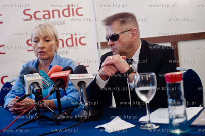 Gdansk. Hotel Scandic. Konferencja prasowa Iwony Wieczorek...